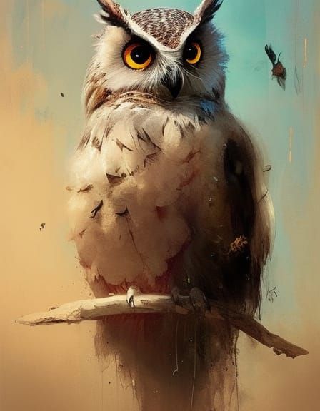 Owl Painting  by @TabbyCatXIII