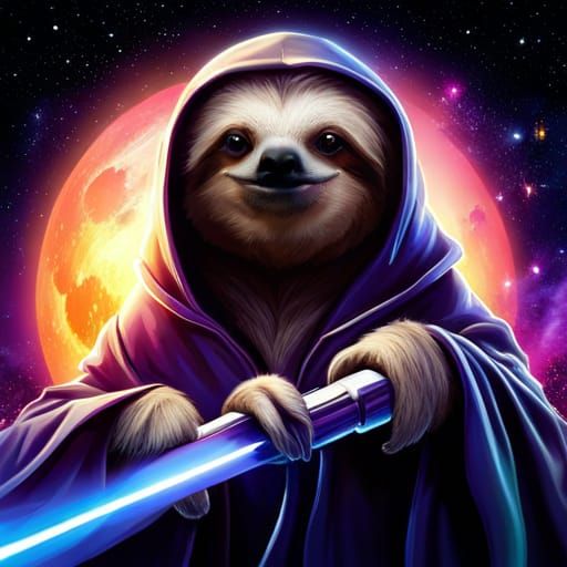 Jedi Master Sloth - AI Generated Artwork - NightCafe Creator