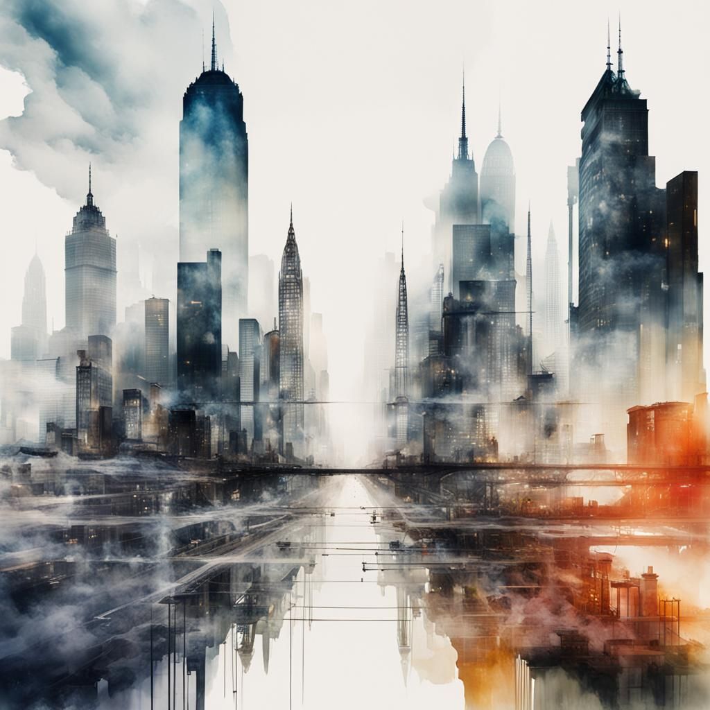 dystopian cityscape