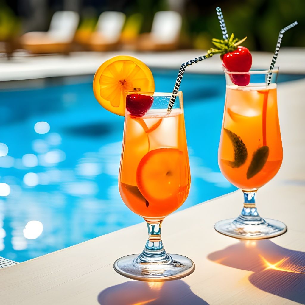 Cocktails by the pool on a summers day  by @Elise Edmonds