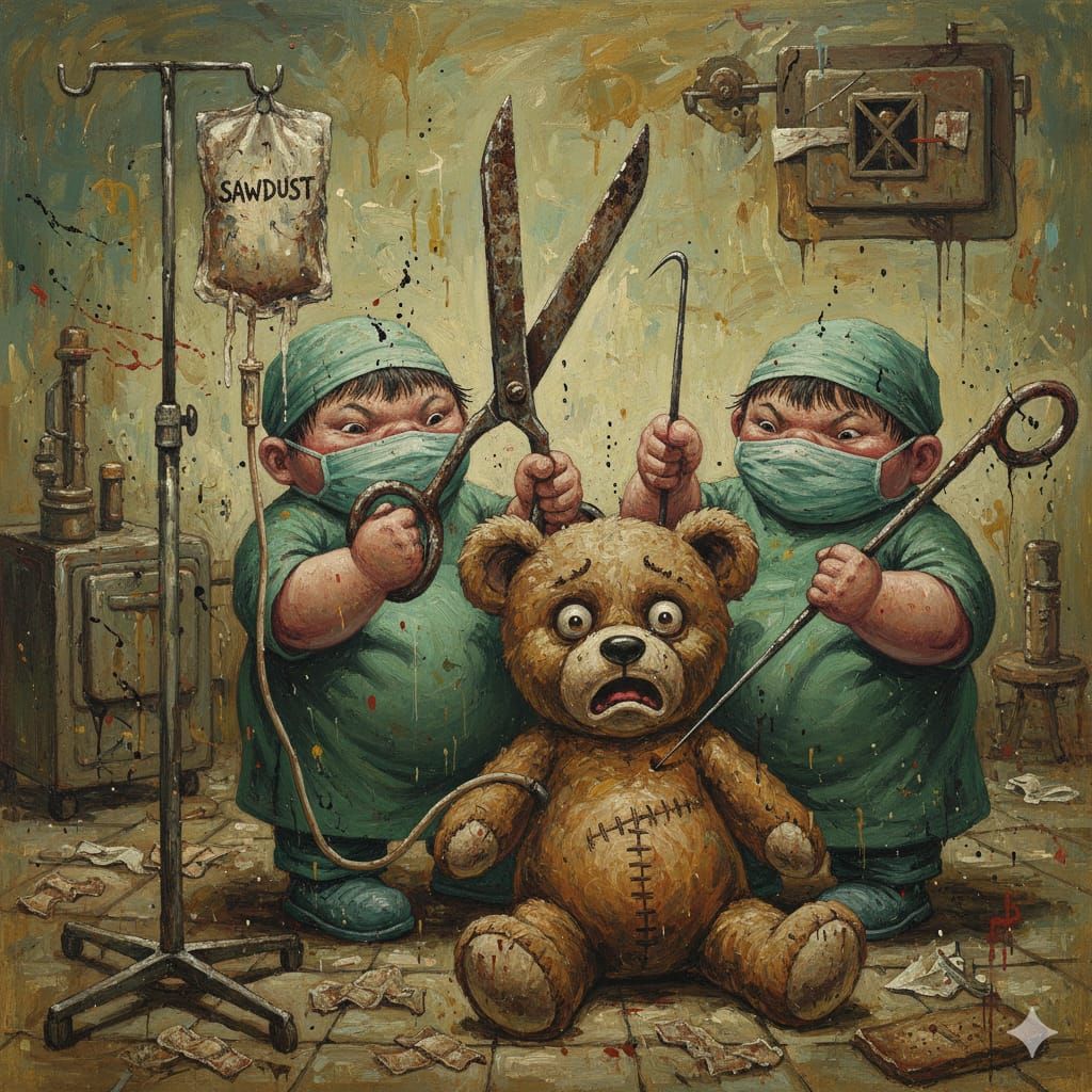 Just a simple headectomy, Teddy. Sorry we've run out of anae...