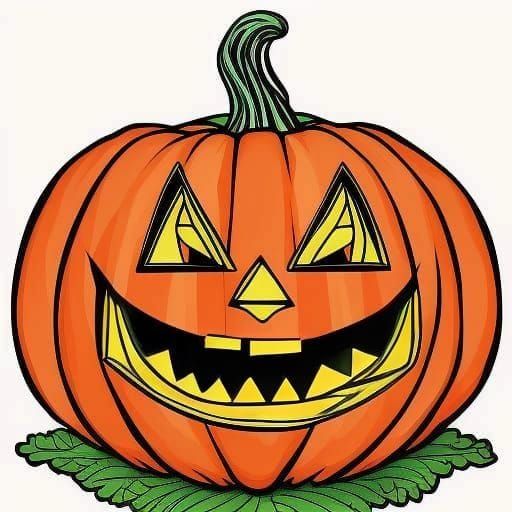 lineart jack-o-lantern - AI Generated Artwork - NightCafe Creator