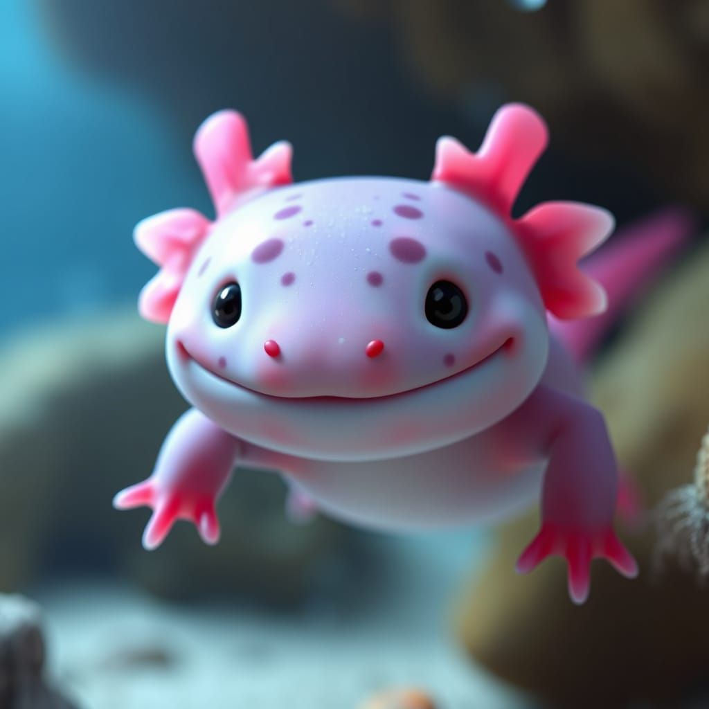 Cute Axolotl  by @July Rain