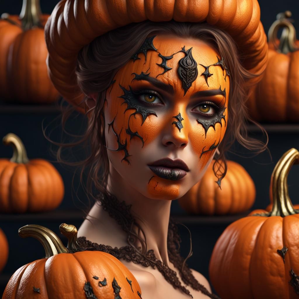 Pumpkin themed makeup