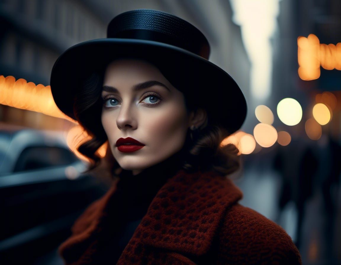 Soft focus, People walking on city streets in the style of Saul Leiter Vivian Maier Diane Arbus Harold Feinstein Bruce Gilpin in sepia tone...