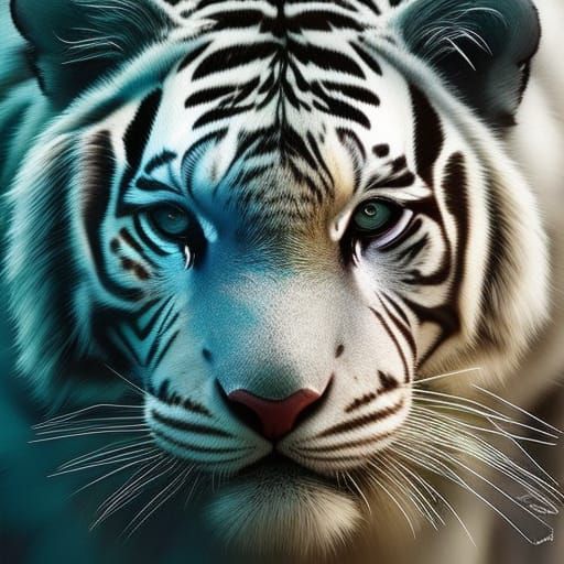 Realistic White Tiger - AI Generated Artwork - NightCafe Creator