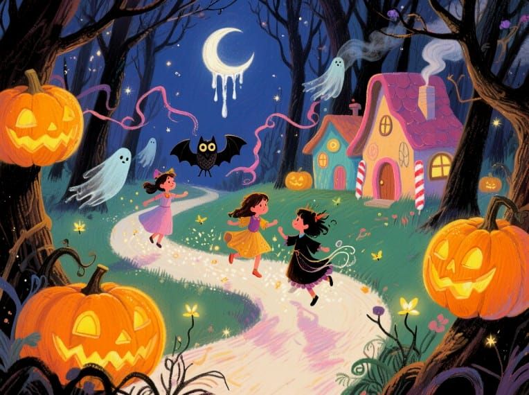 9/21/2025-Whimsical Surrealism Halloween Night Art By Archan...