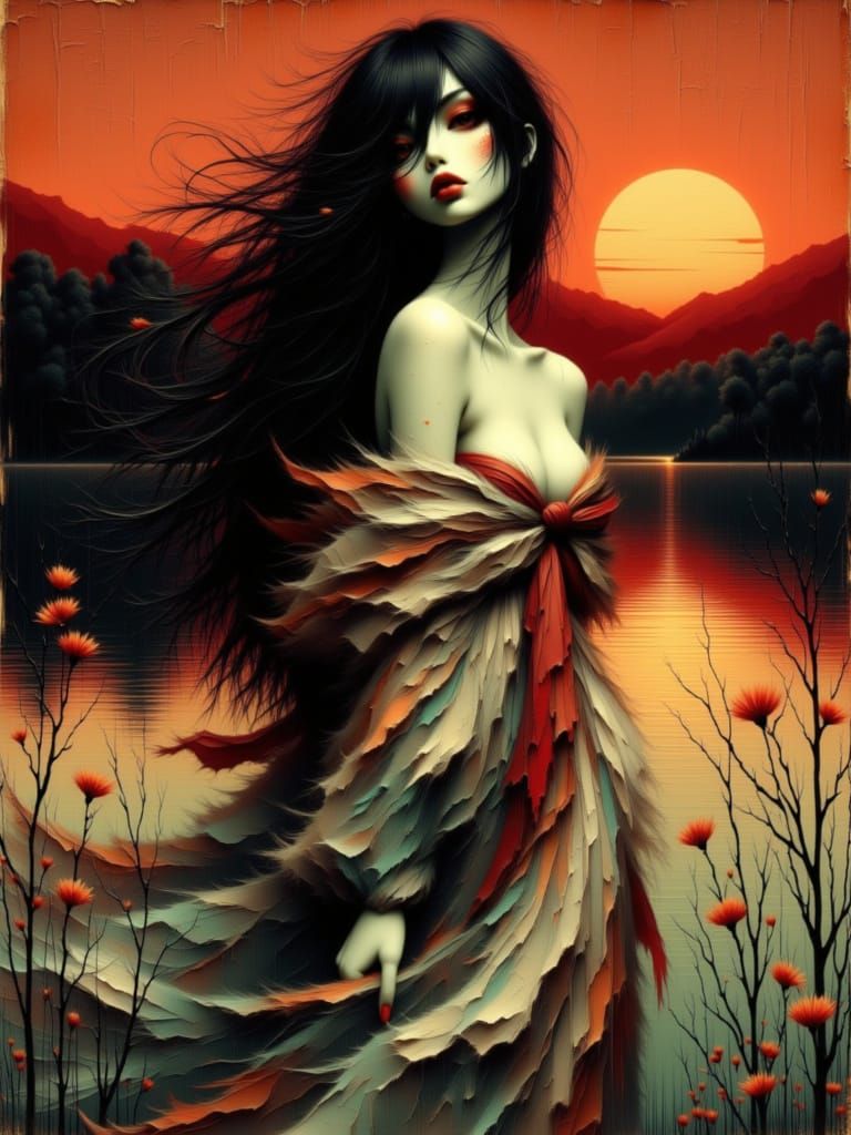 <lora:Muted Beauty:1.0> <lora:Manga Gothica:1.0> Manga Gothica, Sophisticated Curvaceous Elegance, "Curves of Moonlight”, A breathtakingly g...