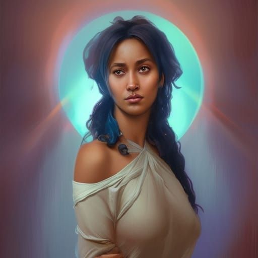 Stunning Woman Portrait in Hyperdetailed Digital Art