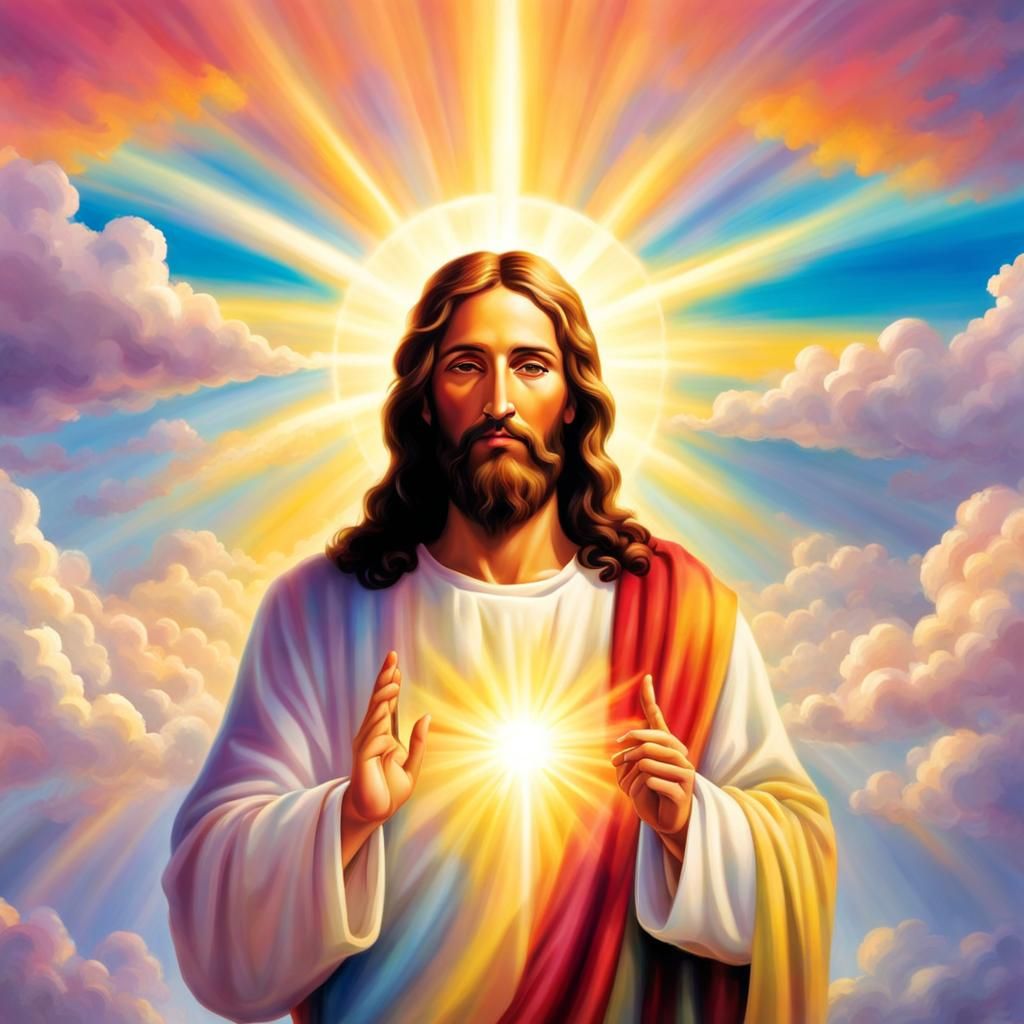 Bright colorful Jesus loves you. The most intense, peaceful ...