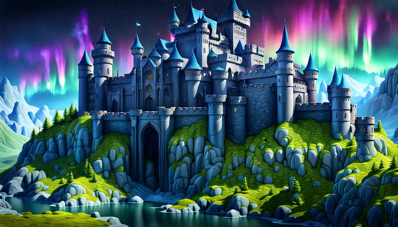 A very detailed castle with very detailed scenery with cool ...
