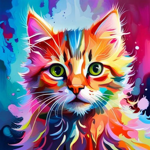 kitten painting - AI Generated Artwork - NightCafe Creator