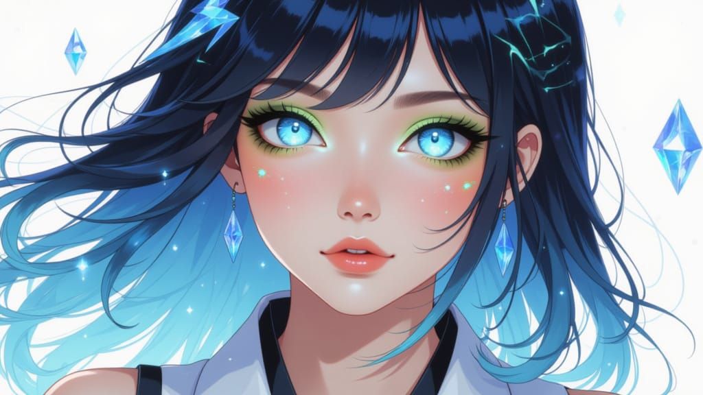 <lora:Radiance:1.0> A female with flowing hair and heterochromia,