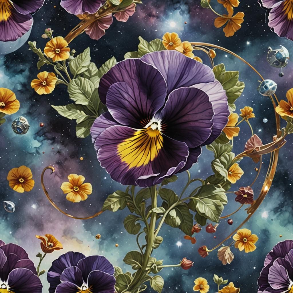 Galactic Pansies - AI Generated Artwork - NightCafe Creator