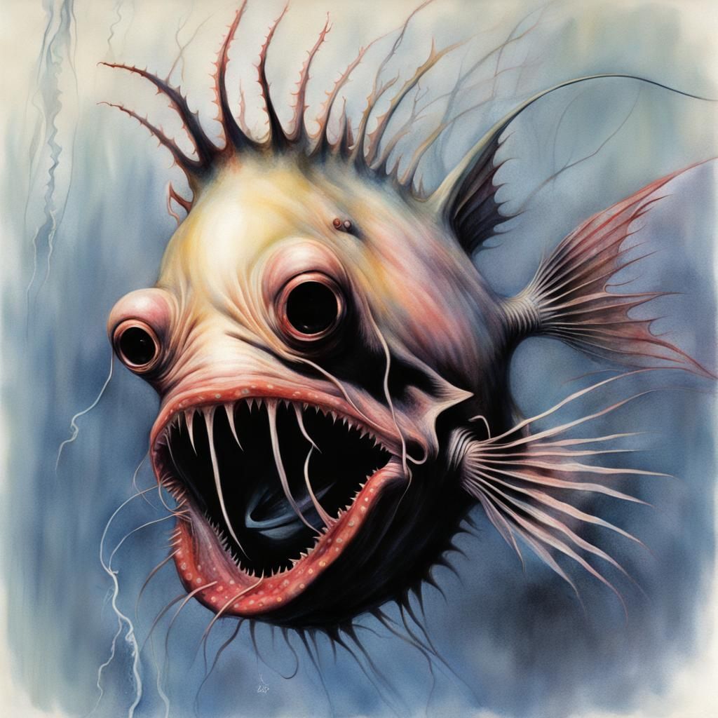 Deep-Sea Angler Fish - AI Generated Artwork - NightCafe Creator