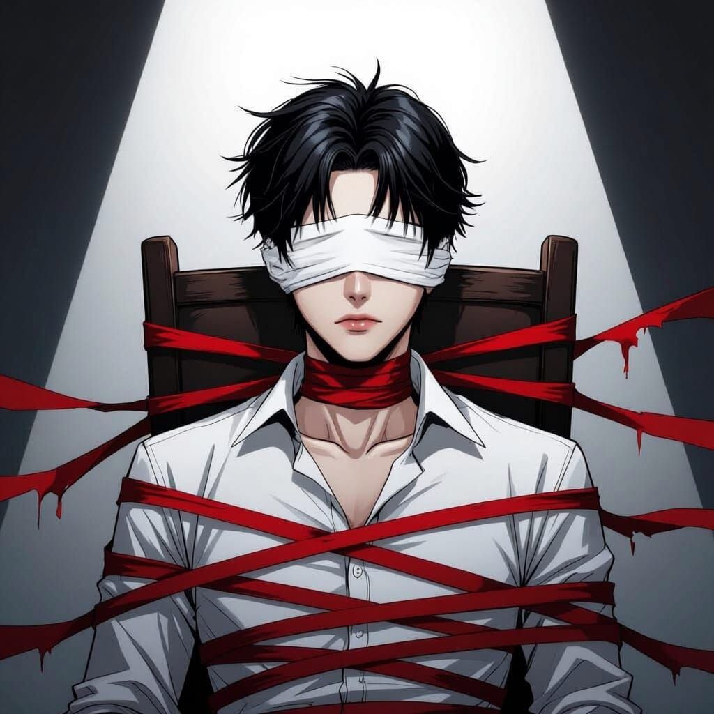 Manhwa Style Bookcover: Innocent Pain in Dark Room