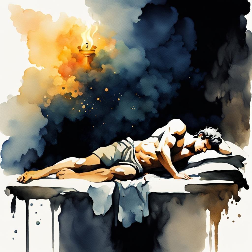The god Eros asleep