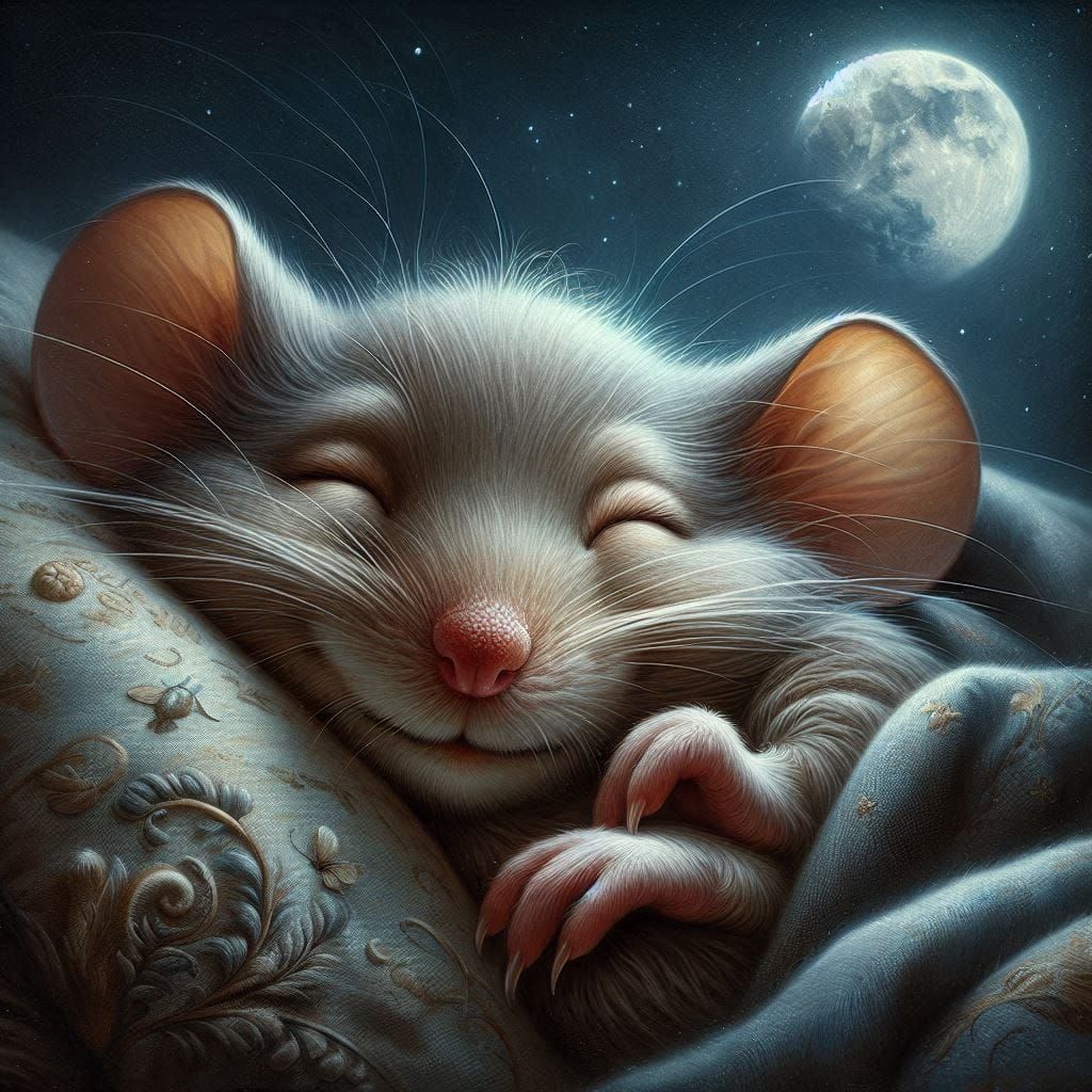 Sleepy cute mouse