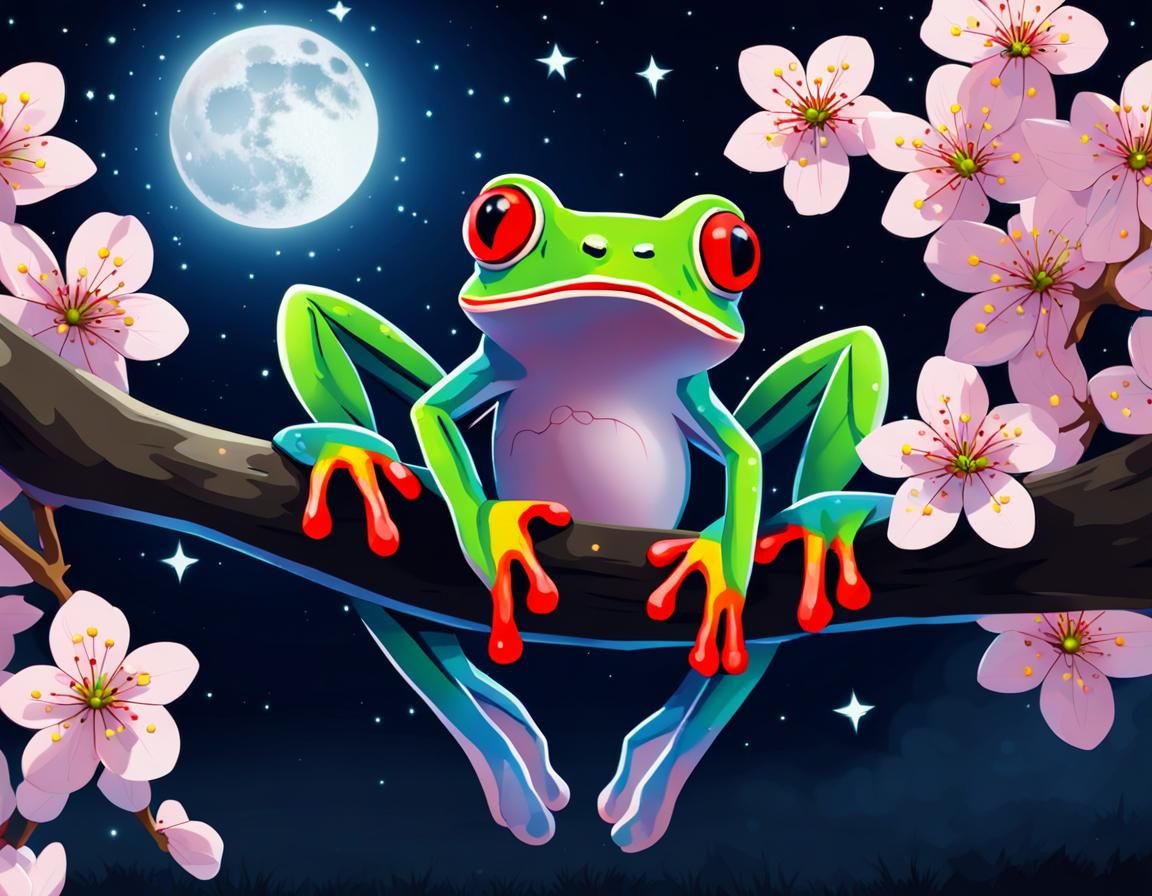 ATree Frog at Night AI Generated Artwork NightCafe Creator