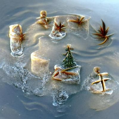 cristals in frozen water