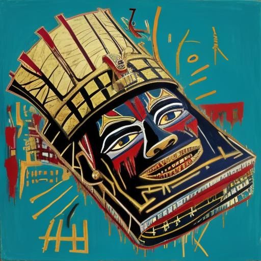 king tut (by  Jean-Michel Basquiat