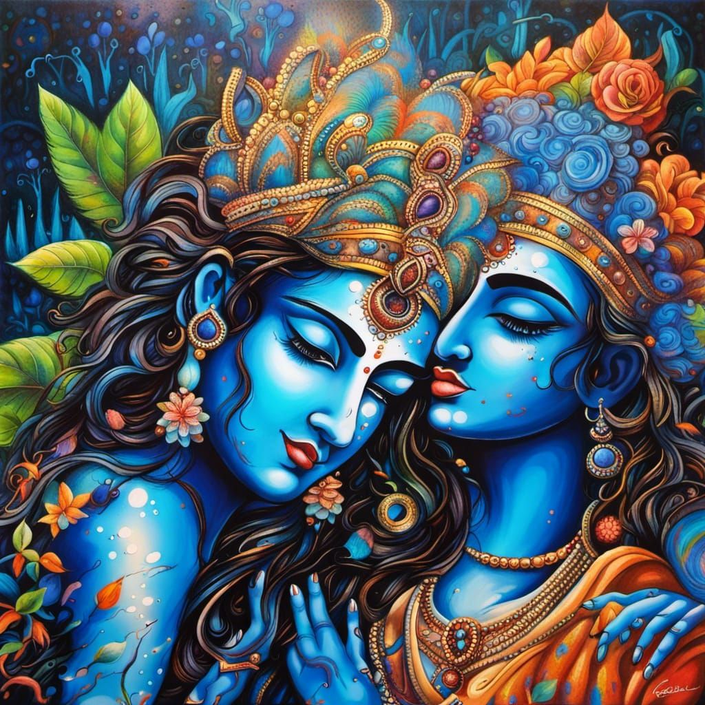 Radha & Krishna - AI Generated Artwork - NightCafe Creator