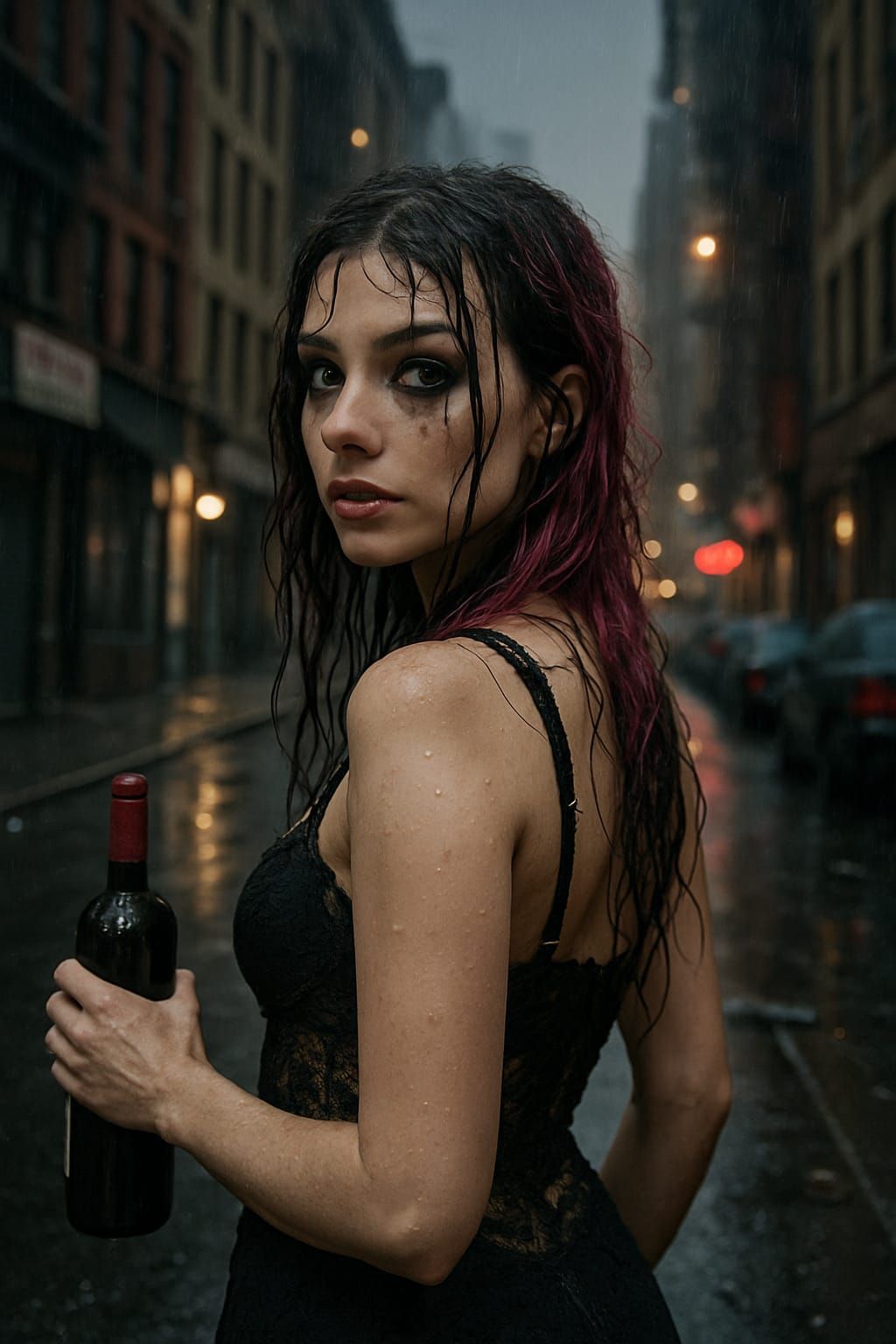 Rain doesn’t wash me away — it just makes me real. 🍷🌧️ #gothcity #onlyfansvibe“