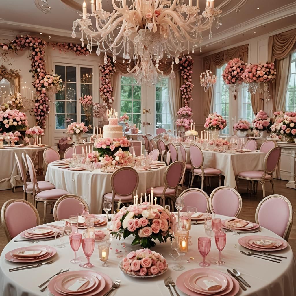 Lavish Birthday Party with Crystal Chandeliers