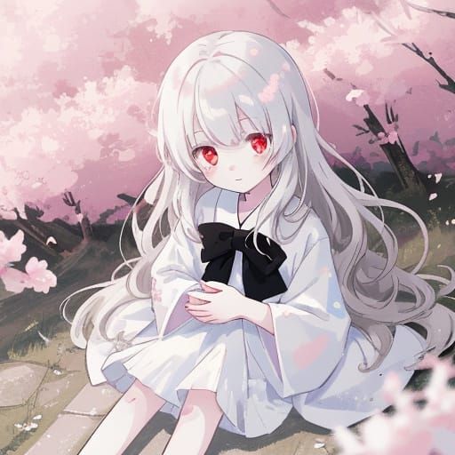 Anime Key Visual: Pale Teenager with Red Eyes