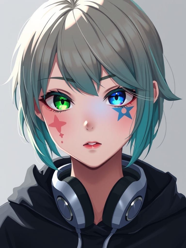 Enigmatic Girl with Star-Shaped Birthmark and Ash Blonde Hai...