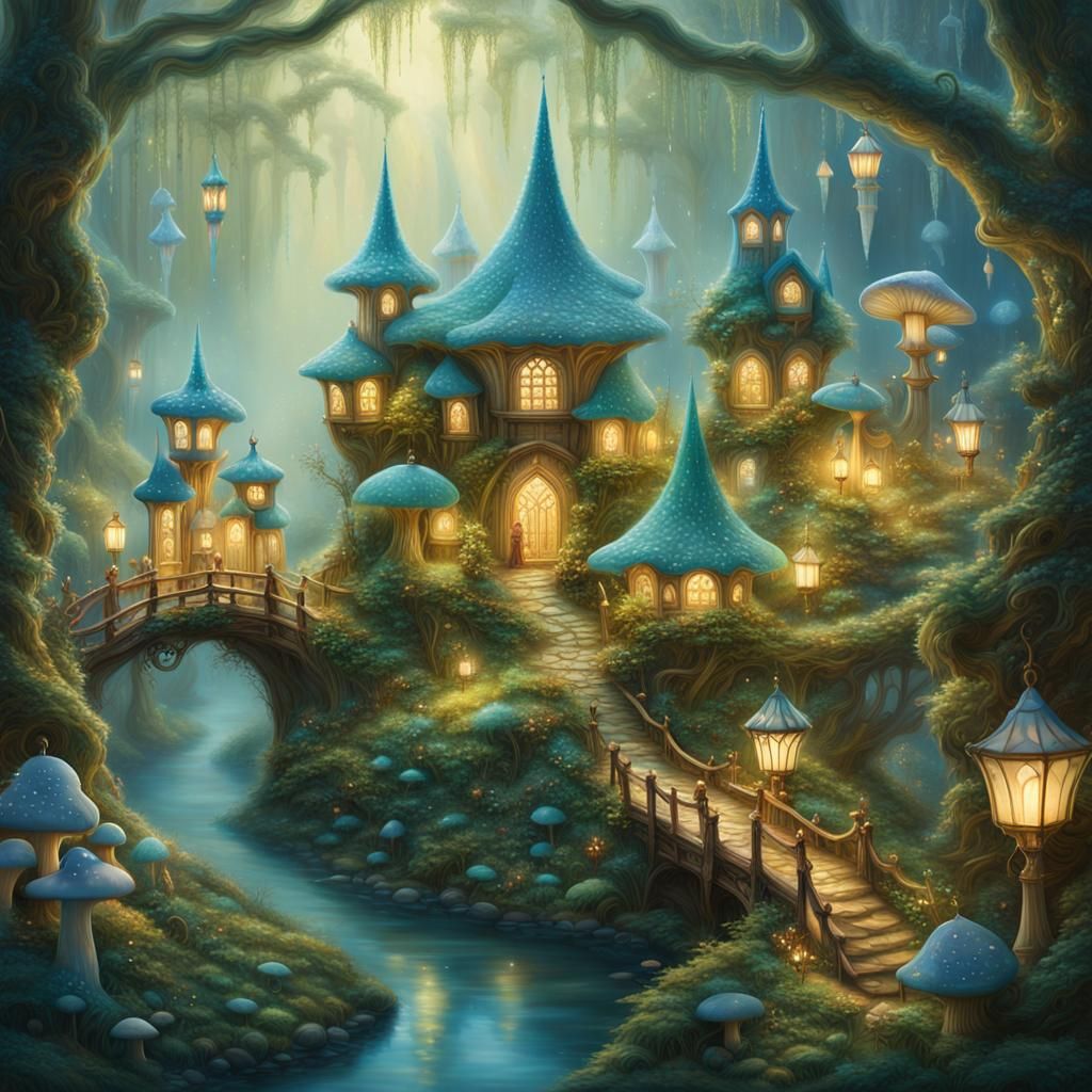 a miniature fairy village