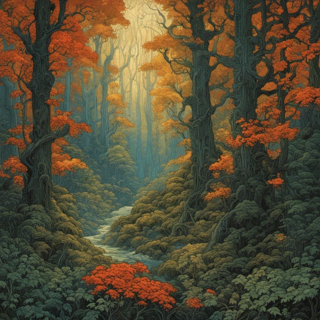 Forest and a small river