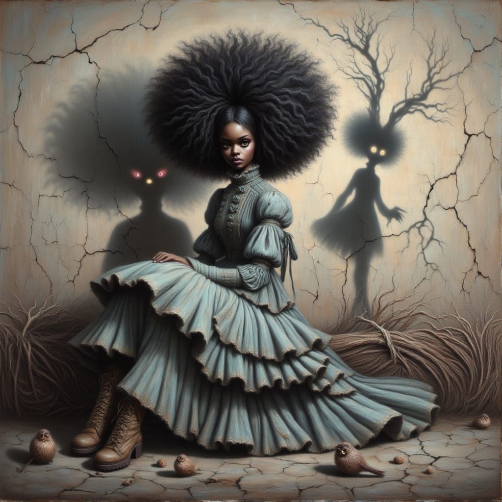 <lora:DEFIANT SHADOWS:1.0> gorgeous stunning light-skinned Black woman with vitiligo, impossibly beautiful face, wearing a short, trendy, el...