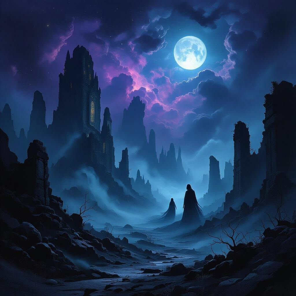 Ethereal Mists in a Spectral Realm Landscape