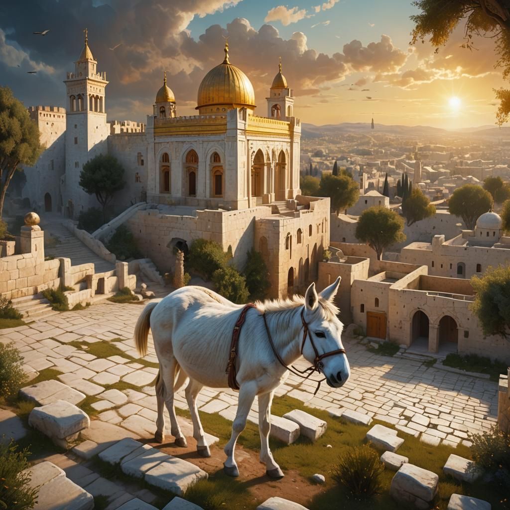 Messiah Arriving in Jerusalem: A Matte Painting