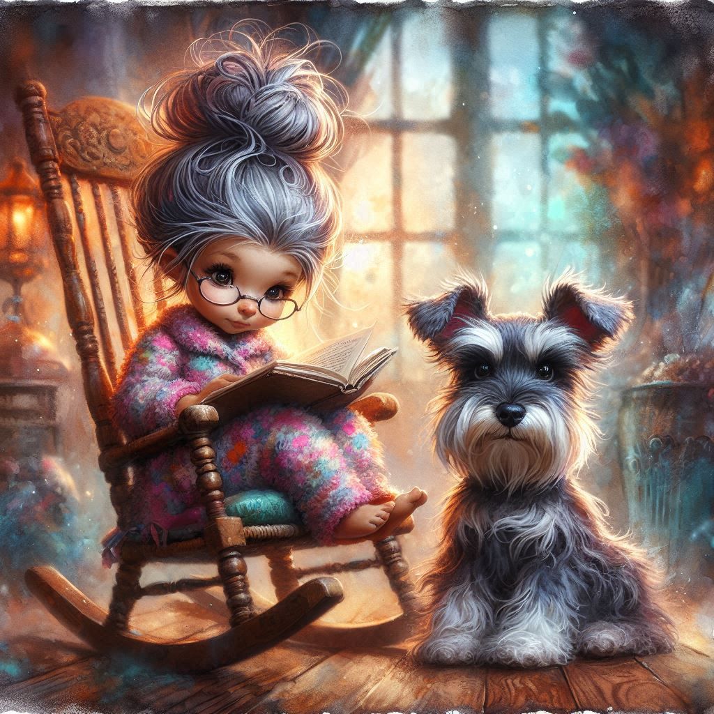 grandma reading in rocking chair