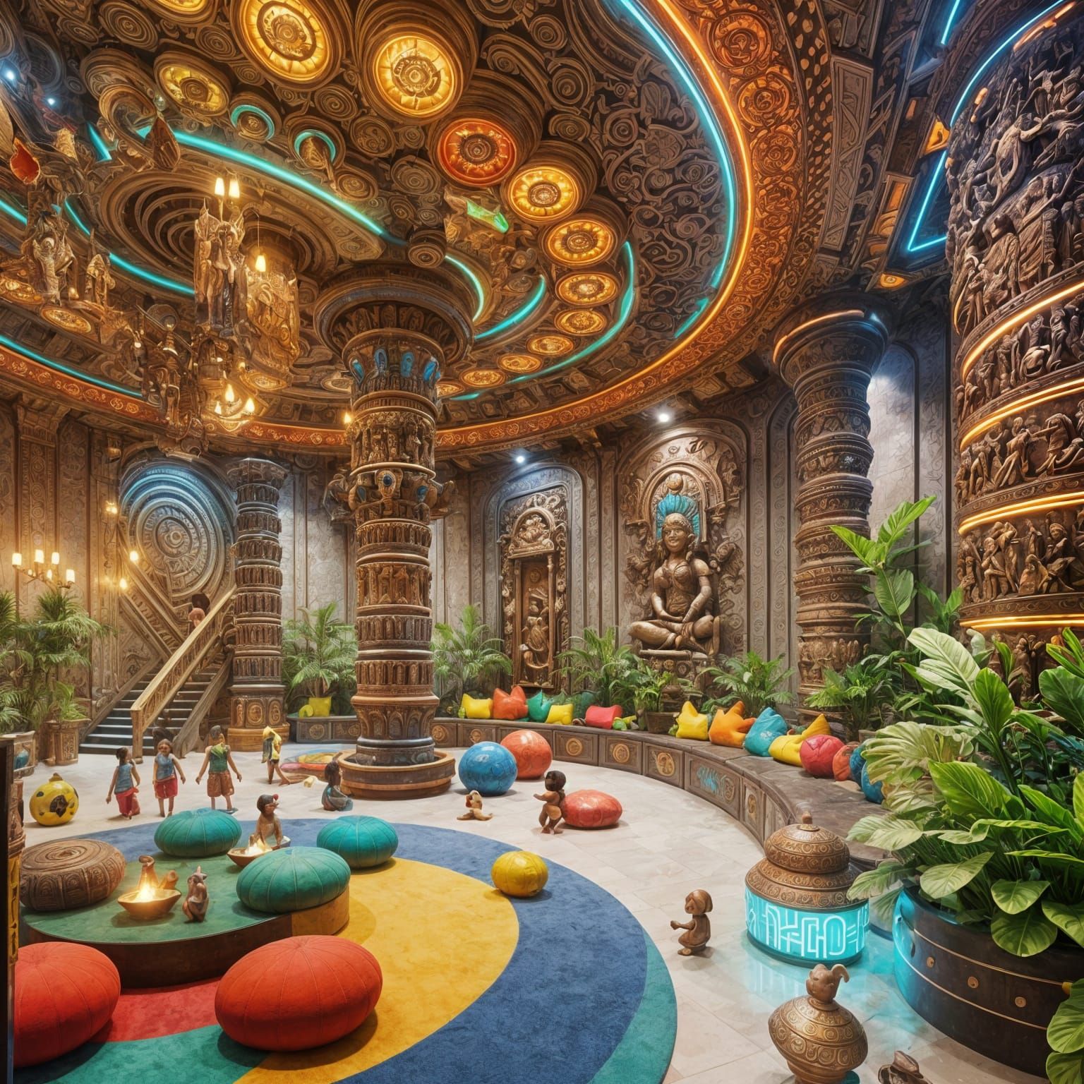 A retro futuristic play area for kids