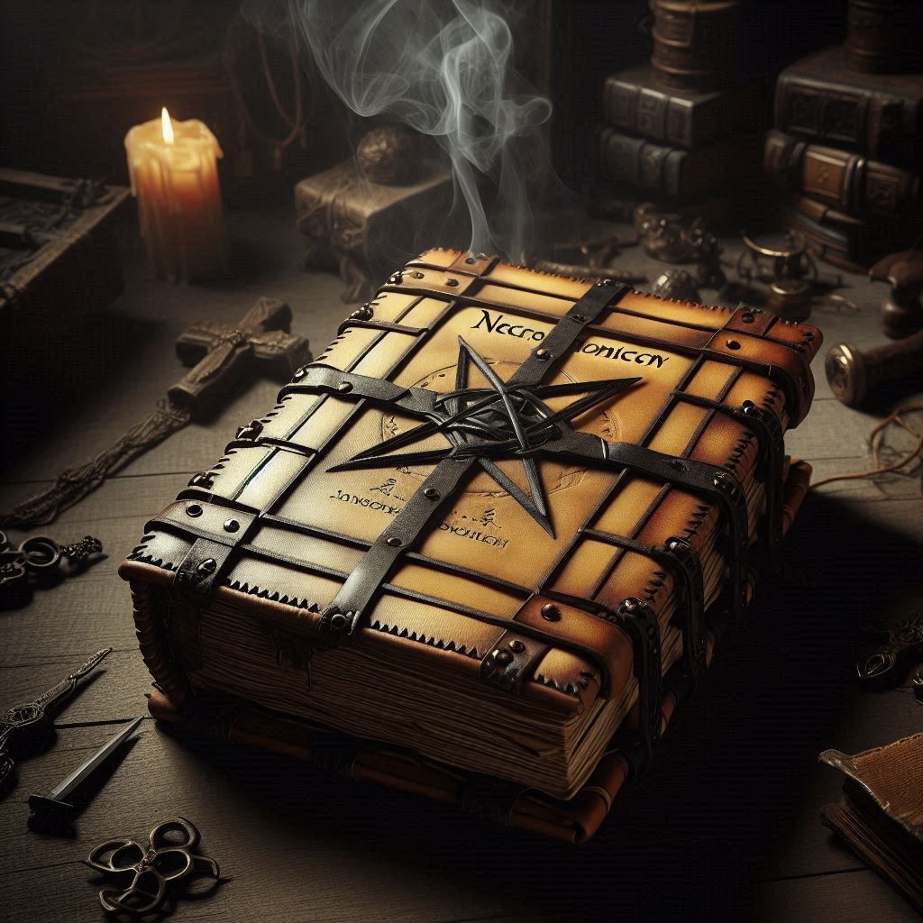 Necronomicon, bound in long pig leather