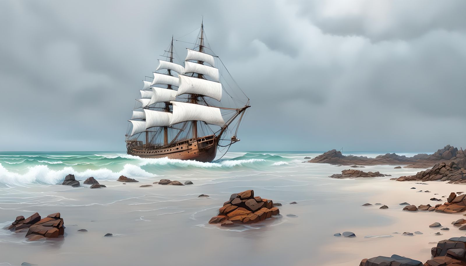 She ran aground..