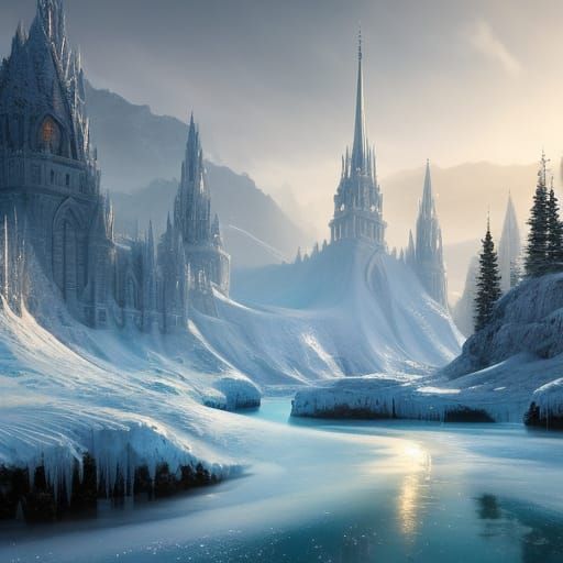 Frozen landscape - AI Generated Artwork - NightCafe Creator