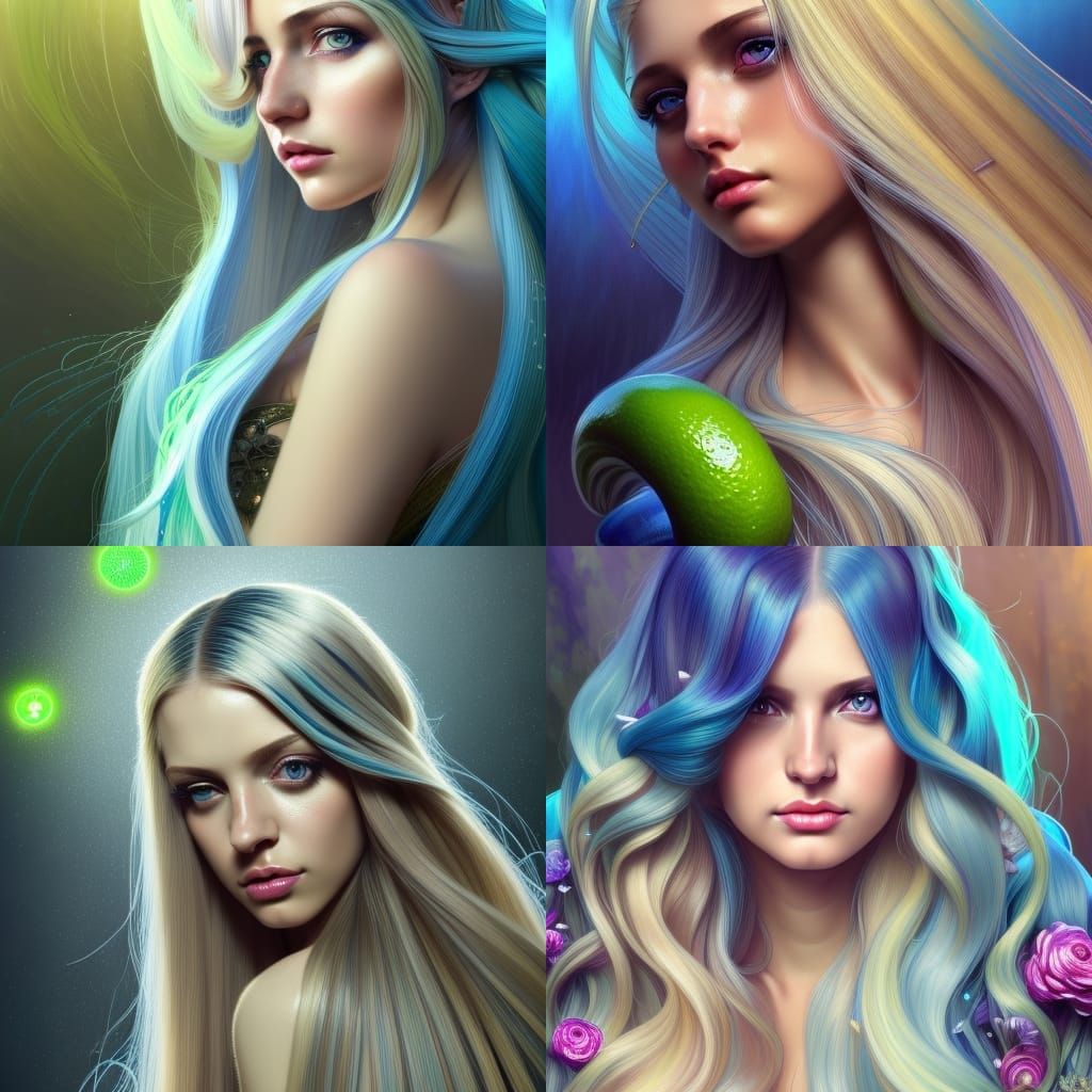 Beautiful lady waterfall braid hairstyle, ash blonde hair ha...