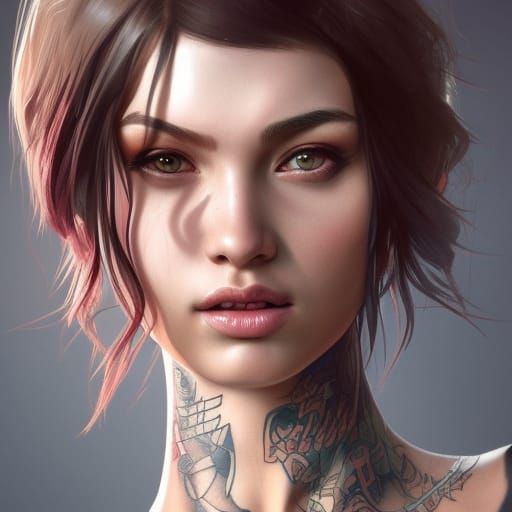 Punk girl with tattoos