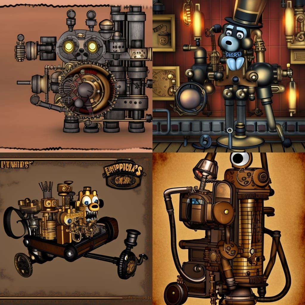 steampunk animatronic, five nights at freddys,, Stable Diffusion
