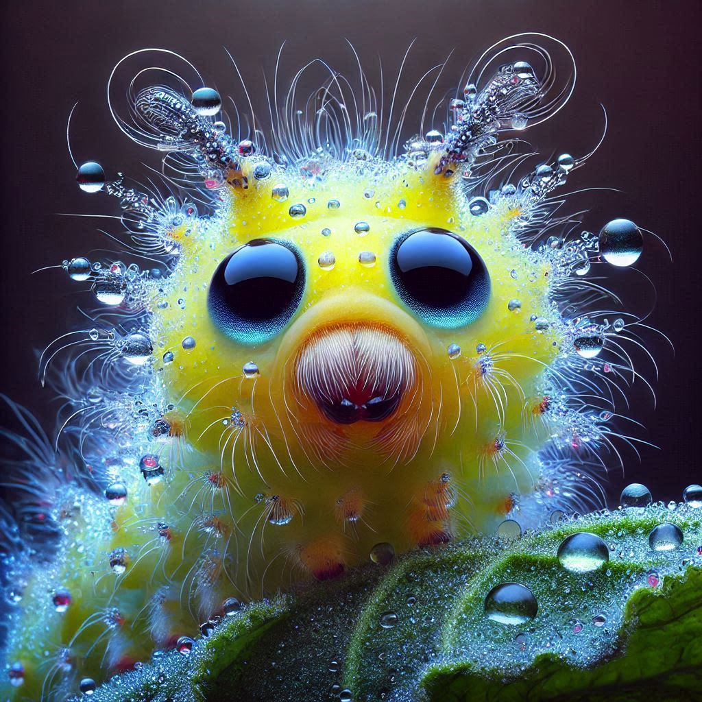 Cute caterpillar on the leaf