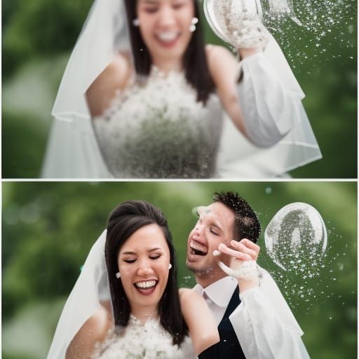 Incompetent 
wedding photo and it’s raining eggs
