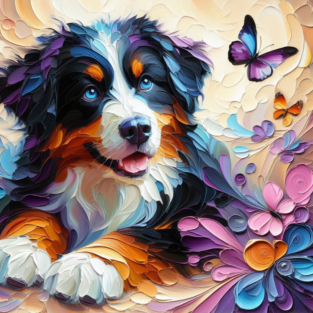 impasto, bernese mountain dog