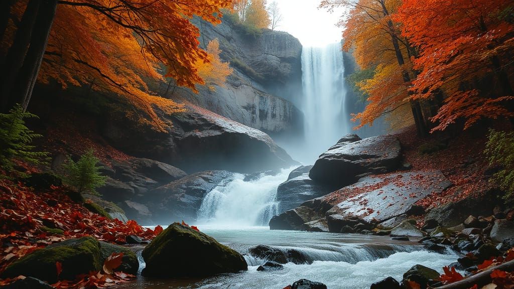 Daily Challenge: Autumn Waterfalls  by @Anthi