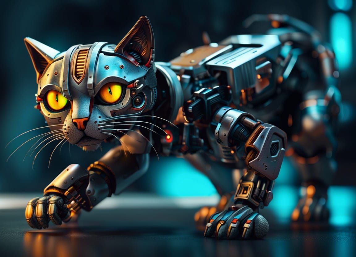 Robot cat  by @Protagnost