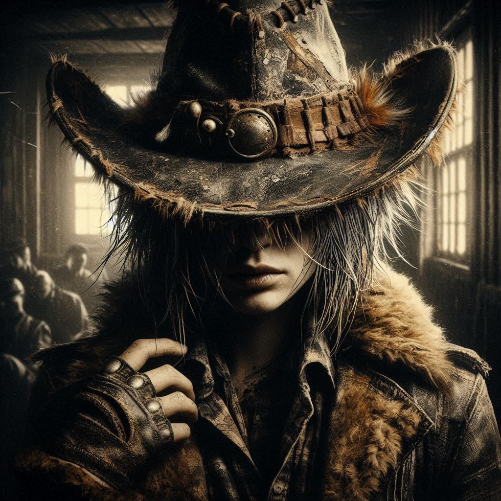 Cowgirl impasto portrait