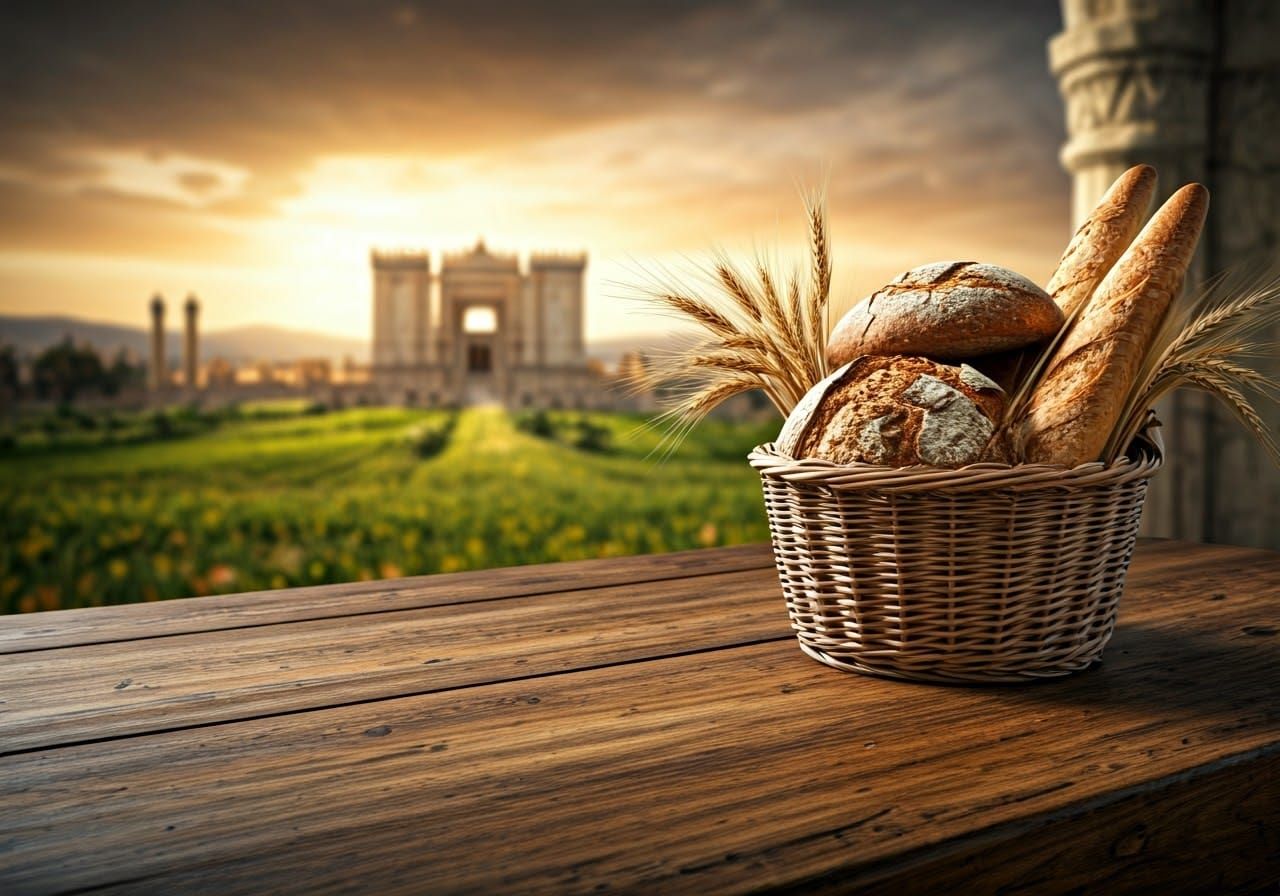 Ancient Temple Feast in Vibrant Colors